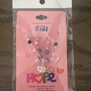 Kids Pink and Black Beaded Necklace